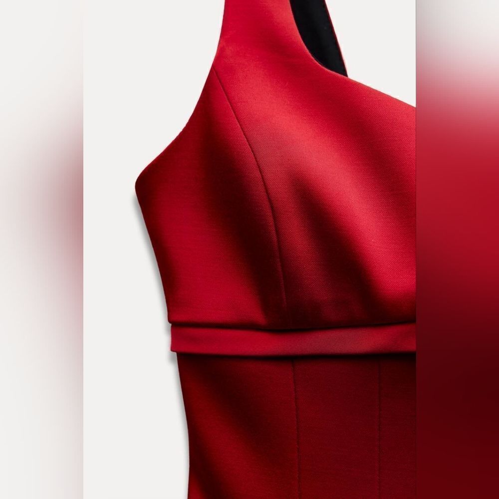 Zara CUT OUT SATIN EFFECT MINI DRESS - Picture 6 of 8